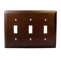 Pass & Seymour TP3 Plastic Standard Size 3-Gang Toggle Switch Wallplate (3) Toggle Switch Brown TradeMaster