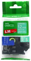 LM Tapes - Premium 1/2" White Print on Green Label Compatible with P-Touch TZe-735 Tape TZ-735 and Comes with a Great Tape Color/Size Guide for Easy reordering.