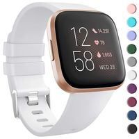 Tobfit Sport Bands Compatible with Versa/Versa Lite/SE, Soft TPU Wristbands Accessories for Women Men, White, Large