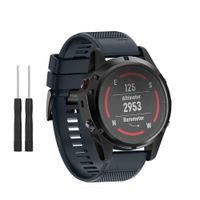 HSWAI Compatible BandsReplacement for Garmin Fenix 5X/Fenix 5X Plus/Fenix 3/Fenix 3 HR，26mm Width Soft Silicone Watch Strap with Black Metal Buckle for Women & Men(Slate)