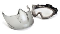 Pyramex Safety Products Direct/Indirect-Gray Frame/Clear Anti-Fog Lens woth faceshield attachment