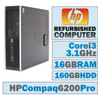 HP Compaq 6200 Pro SFF/Core i3-2100 @ 3.1 GHz/16GB DDR3/160GB HDD/DVD-RW/WINDOWS 7 PRO 64 BIT