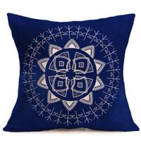 Bokeley Pillow Case, Flax Square Bohemian Pattern Decorative Throw Pillow Case Bed Home Decor Car Sofa Waist Cushion Cover (E)