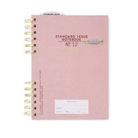DesignWorks Ink Standard Issue Split Twin Wire Bound Planner Notebook No. 12, Dusty Pink