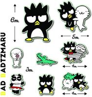 (STK-019) Bad Badtz­ Maru 8 Pieces Set - Waterproof Vinyl Sticker for Laptops Tablets Cars Motocycles Bicycle Skateboard Luggage Or Any Flat Surface