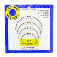 C.S. Osborne Extra Light Curved Round Point Needle Pack #K-7 Made in Germany