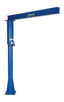 Vestil JIB-FM-6 Steel Fixed Floor Mounted Jib Crane, 600 lb Capacity, Usable I-Beam Length 70", I-Beam 4" Flange x 6" Height, Overall I-Beam Length 80", Rotation 360 degree, Under I-Beam 99-1/4"