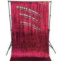Mermaid Sequin Backdrop 5FTx6FT Reversible Sequin Fabric Curtain Fuchsia&Silver Flip Sequin Back Drops -0905S
