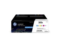 HP 202X | CF501X, CF502X, CF503X | 3 Toner Cartridges | Cyan, Magenta, Yellow | High Yield