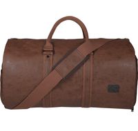 Carry On Garment Bag, Waterproof Mens Garment Bag for Travel Business, Large Leather Duffel Bag with Shoe Compartment -Brown