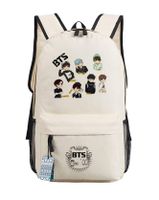 JUSTGOGO Korean Casual Backpack Daypack Laptop Bag College Bag Book Bag School Bag (Beige 3)