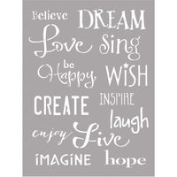 Deco Art ASMM38 Americana Decor Stencil, Inspiration, Gray,  6" x 8"