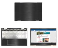 decalrus - Protective Decal for HP Envy X360 15M-CN0011DX (15.6" Screen) Laptop Black Texture Brushed Aluminum Skin case Cover wrap BAhpEnvyX360_15mBack