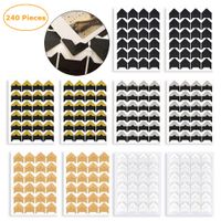 Photo Corners Self Adhesive Stickers for DIY Scrapbook, Photo Album, Trip Journal, Memory Book or Dairy (240 Pieces Multicolored)