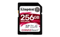 Kingston Canvas React 256GB SDXC Class 10 SD Memory Card UHS-I 100MB/s R Flash Memory High Speed SD Card (SDR/256GB)
