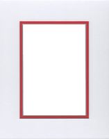 Pack of 5 11x14 White & Bright Red Double Picture Mats Cut for 8x10 Pictures