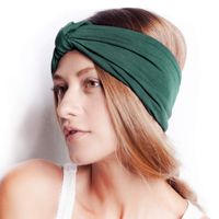BLOM Original Multi Style Headband. For Women Yoga Fashion Workout Running Athletic Travel. Wear Wide Turban Thick Knotted + More. Comfort Style & Versatility. (Spruced Up Green)