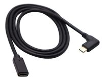 AAOTOKK 3.1 Type c Extension Cable 90 Degree USB 3.1 Type C Female to Male Gen 2 (10Gbps) Connector Extension Cable, Supports Charging, Data, Audio, Video Cable for Samsung Galaxy S8(1M-M/F)