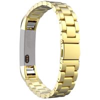 MoKo Fitbit Alta HR and Alta Band, Universal Stainless Steel Replacement Watch Band Strap Bracelet with Spring Pin for Fitbit Alta/Fitbit Alta HR, Tracker NOT Included - Gold