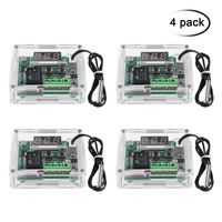 MakerHawk 4PCS W1209 12V DC Digital Temperature Controller Module, Micro Digital Thermostat -50-110°C Electronic Temperature Temp Control Module Switch with Acrylic Case and Waterproof NTC Probe