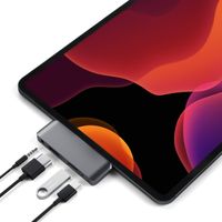 Satechi Aluminum Type-C Mobile Pro Hub Adapter with USB-C PD Charging, 4K HDMI, USB 3.0 & 3.5mm Headphone Jack - Compatible with 2018 iPad Pro, Microsoft Surface Go (Space Gray)