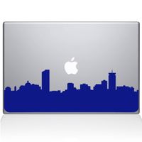 The Decal Guru Boston City Skyline Decal Vinyl Sticker, 11" MacBook Air, Dark Blue (2329-MAC-11A-DB)
