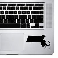StickAny Palm Series Massachusetts MA Sticker for MacBook Pro, Chromebook, and Laptops (Black)