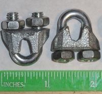 Cable Clamps U-Bolts 100 pcs 3/16" Clamps Steel Aircraft Cable Wire Clip U Bolt