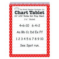 Top Notch Teacher Products Chart Tablet Polka Dot (1 1/2" Ruled), Red, 24" x 32"