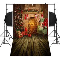 Iusun Christmas Backdrops For Photography, Christmas Party Tree Vinyl 3x5FT Fireplace Background Photography Studio (D)