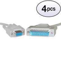 GOWOS (4 Pack Serial Cable, DB9 Female to DB25 Male, 9 Conductor, 25 Feet