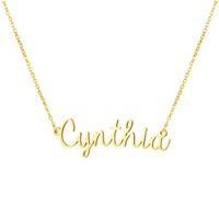 Personalized Name Necklace 18K Gold Plated New Mom Bridesmaid Gift Jewelry for Cynthia