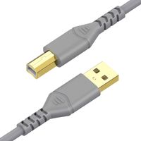 Printer Cable, Benicabe (2-Pack 6FT) USB 2.0 Type A Male to Type B Male Printer Scanner Cord High Speed for HP, Canon, Brother, Epson, Lexmark, Dell, Xerox, Samsung and More(Grey)