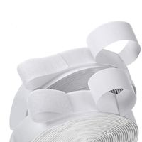 BQS 1" Width Self Adhesive Hook and Loop Sticky Back Tape Fastener 16 feet(White)