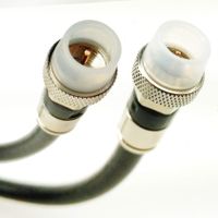 PHAT SATELLITE INTL - RG59 (RG-59, RG59/U) Coaxial Cable, 20AWG Solid Core, Weather Boot Grommet Compression Connectors, Custom Cut and Made in USA (6 feet, Black)
