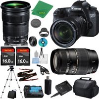 Canon EOS 6D Camera with 24-105mm IS STM Lens + Tamron 70-300mm AF + 2pcs 16GB Memory + Camera Case + Card Reader + Professional Tripod + 6pc ZeeTech Starter Set