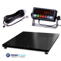 PrimeScales | Heavy Duty Industrial Floor Scale | 5000 lbs Capacity | Built-in Rechargeable Batteries | 15' Load Cell Cable | Non-NTEP Applications | 60"x60" Platform
