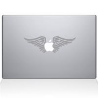The Decal Guru Cherub Angel Wings MacBook Decal Vinyl Sticker - 15" MacBook Pro (2015 & Older) - Silver (0155-MAC-15P-S)
