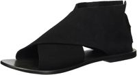 LFL by Lust for Life Women's L-frejah Flat Sandal, Black Suede, 6.5 Medium US