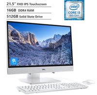 2019 Dell Inspiron 22 All-in-One AIO Desktop Computer 21.5" FHD IPS Touch Display Intel Core i3-8145U, 16GB RAM, 512GB SSD, HDMI, Wireless-AC, Bluetooth, Wireless Keyboard&Mouse, Win10