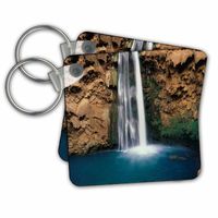 3dRose Arizona, Grand Canyon, Mooney Falls in Havasupai Indian Reservation - Key Chains, 2.25" x 2.25", Set of 2 (kc_229584_1)