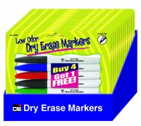 Charles Leonard Bullet Tip Pocket Dry Erase Markers, Assorted Colors, 12 Packages of 5 Each and Shelf Tray (76840-ST)