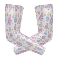 Fashion Sports Arm Supports Funny Cute Pineapple Colorful Abstract Basketball Shooter Sleeves Sunscreen Cuff Stretched Fabric for Football, Volleyball, Baseball Protection, Youth & Adult Sizes(1 Pair)