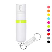 POM White Pepper Spray Keychain Model - Maximum Strength Self Defense OC Spray Safety Flip Top 10ft Range Compact Discreet for Keys Backpack Quick Key Release (Lime)