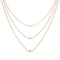 So Pretty Dainty Gold Pearl Choker Necklaces Handmade Tiny Single Pearl Layering Chain Necklaces Set for Women Girls