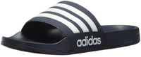 adidas Men's Adilette Shower Slide Sandal, White/Collegiate Navy, 4 M US