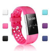 POY Replacement Bands Compatible for Fitbit Charge 2, Adjustable Breathable Wristbands with Air Holes Straps