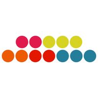 Three By Three Seattle Color Dot Magnets, Jumbo (Pack of 12)