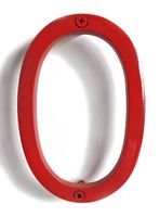 NACH hh-sdw6-red-0 House Address Number Floating Shadow, Glossy Red #0