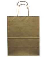 Jillson Roberts 12-Count Medium 8" x 10.5" x 4.75" Recycled Kraft Bags Available in 20 Colors, Gold Metallic